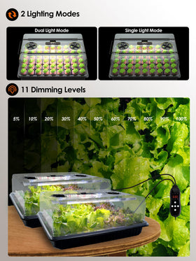 GLOWRIUM adjustable vent dome allows airflow control for seedlings.