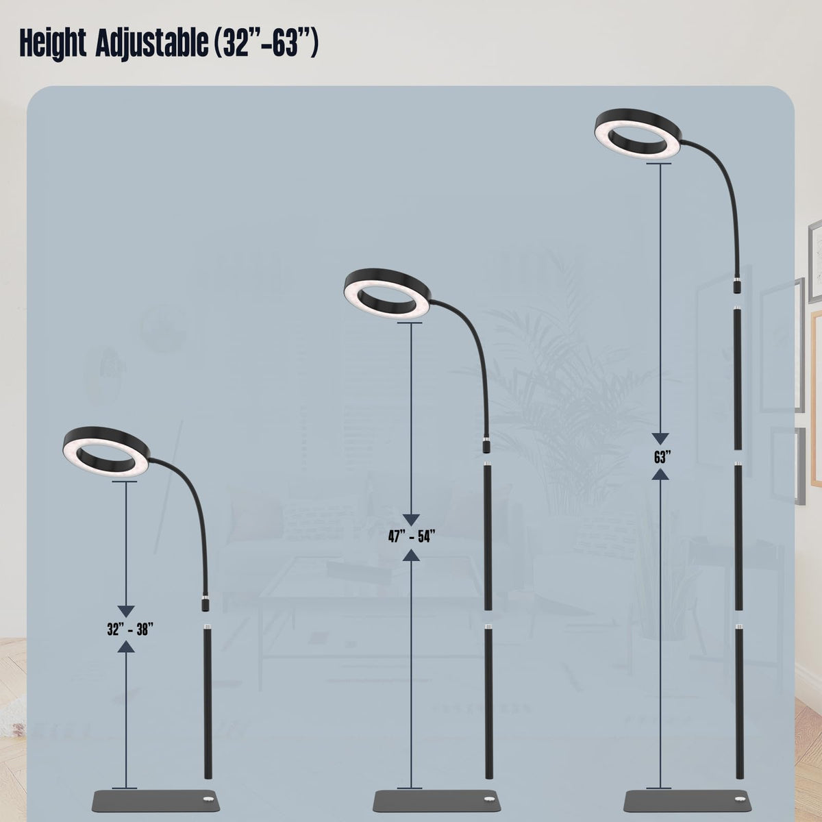 GLOWRIUM stable base and 13-foot cord offer flexible placement
