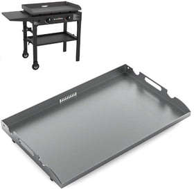 GLOWYE 28-inch griddle top front view highlighting wide cooking area