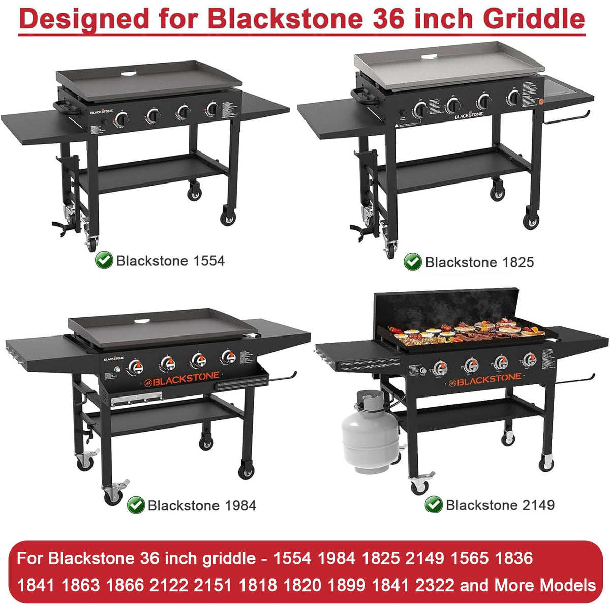 Glowye 36-inch flat top griddle top fitted on Blackstone 36-inch grill for a seamless upgrade.
