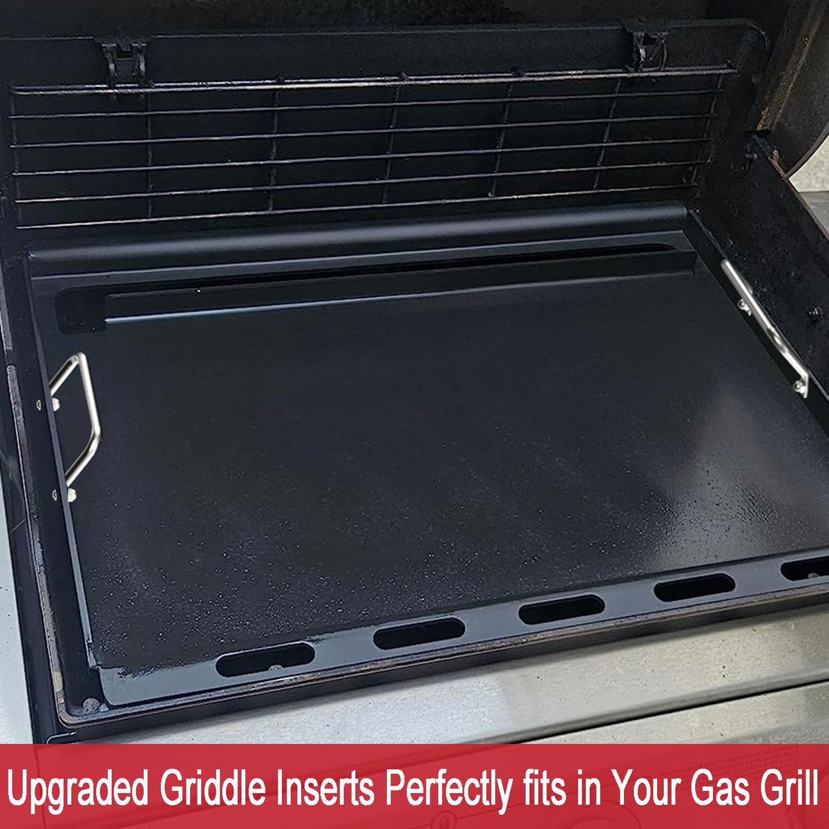 GLOWYE large griddle with dual handles demonstrates full-griddle conversion versatility