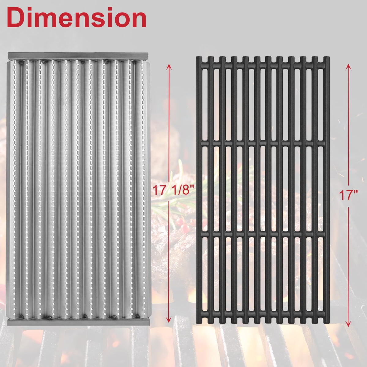 GLOWYE cast-iron cooking grates for Charbroil TRU-Infrared deliver durable searing