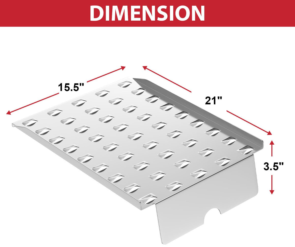 GLOWYE heat baffle for Woodwind WIFI 24 guides grease toward the drain for cleaner cooks.
