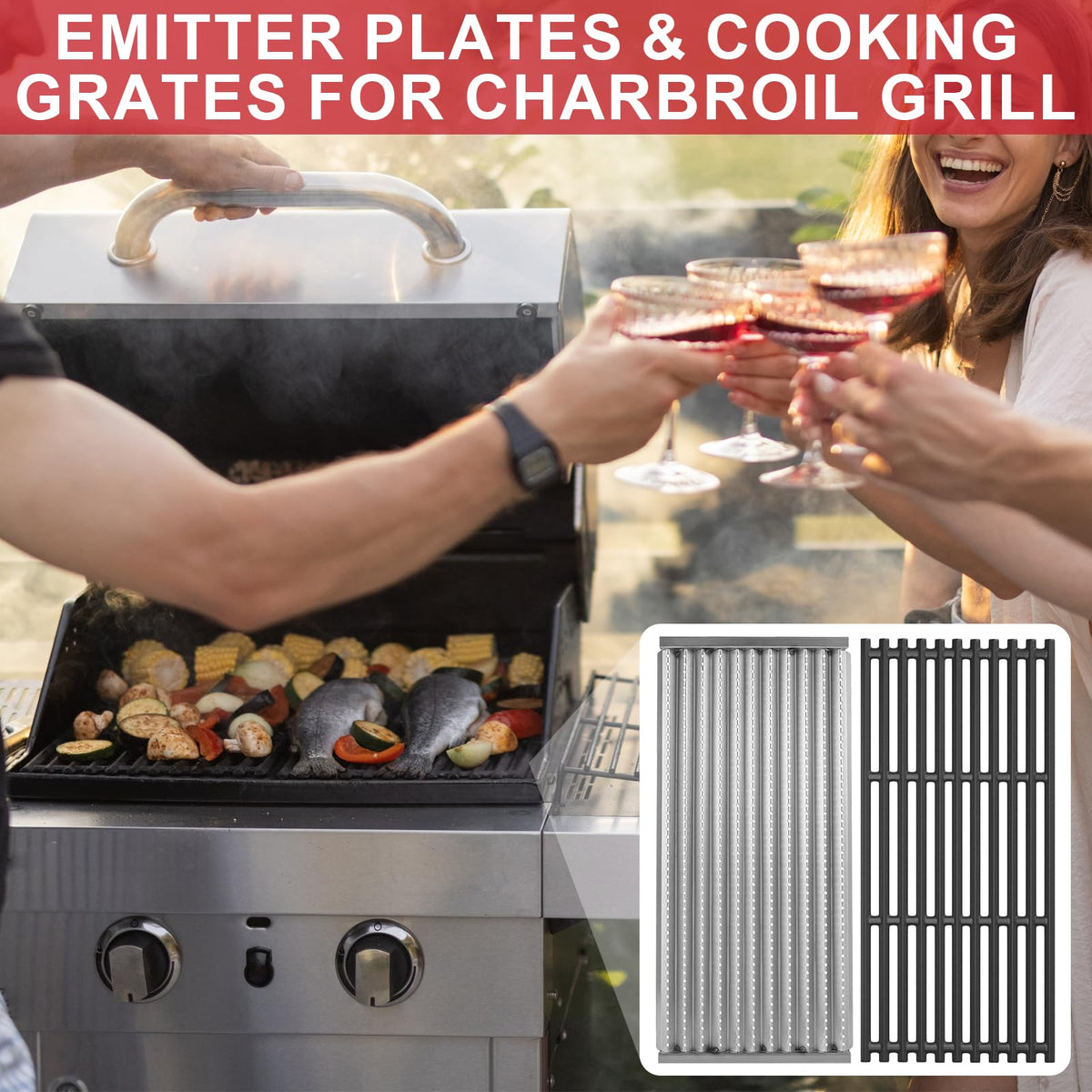 GLOWYE emitter plates for Charbroil TRU-Infrared 463243016 promote even sear