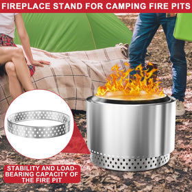 GLOWYE portable fire pit stand supports easy transport and setup outdoors.