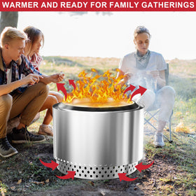 GLOWYE outdoor-ready stand compatible with 27-inch fire pits for versatile use.
