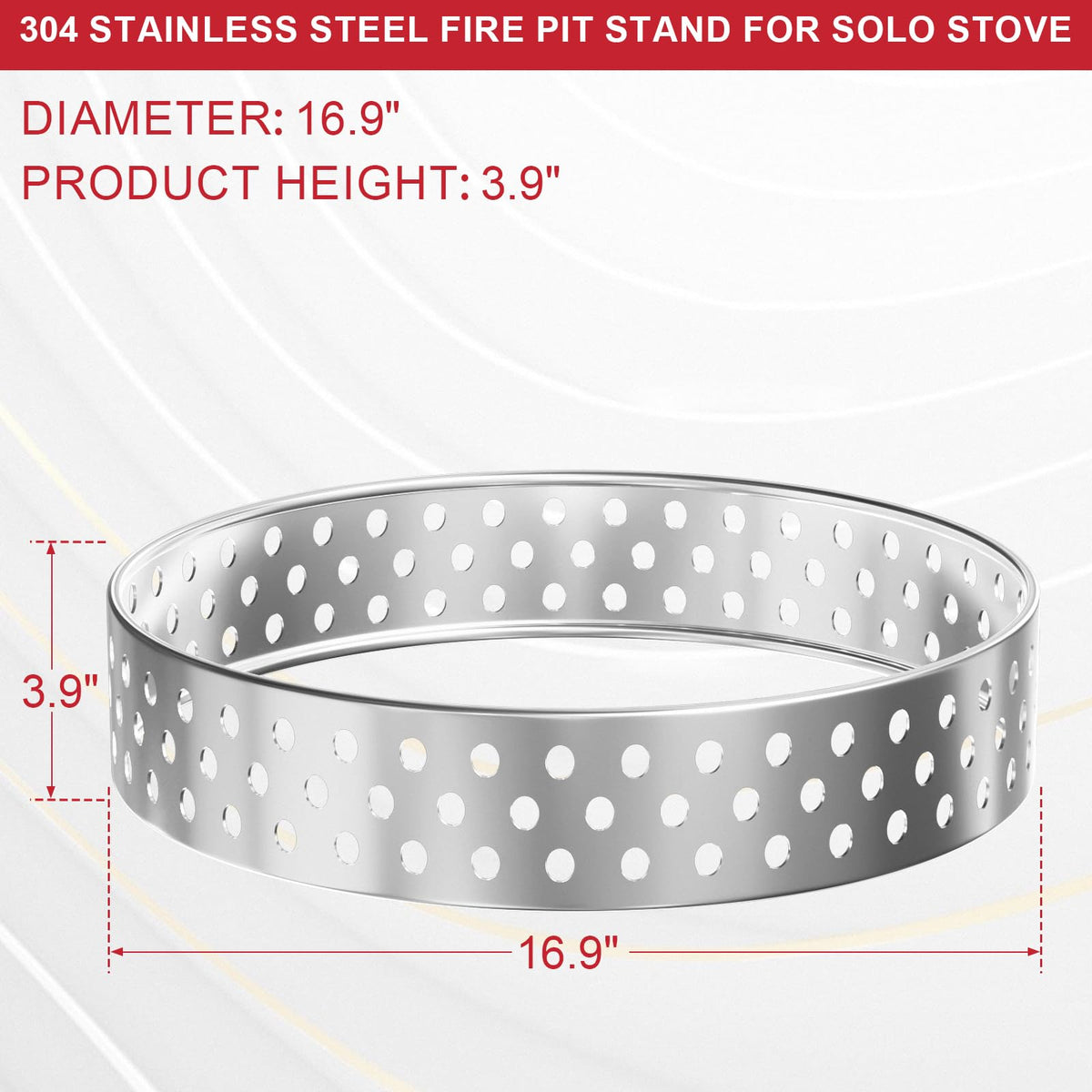 GLOWYE firepit base stainless steel material enhances durability and easy cleaning.