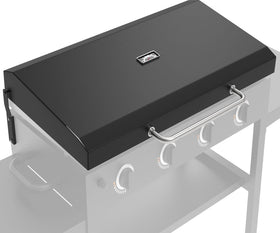 Glowye hinged lid for Blackstone 36 inch griddle, closed, protects the surface and keeps heat contained