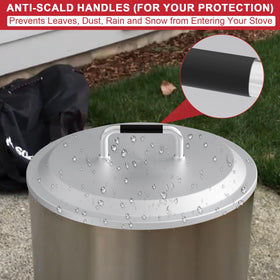 GLOWYE weatherproof lid protecting fire pit from rain and moisture