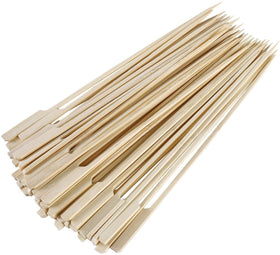 Gmark 9.5-inch bamboo paddle skewers pack ready for grill and cooking use