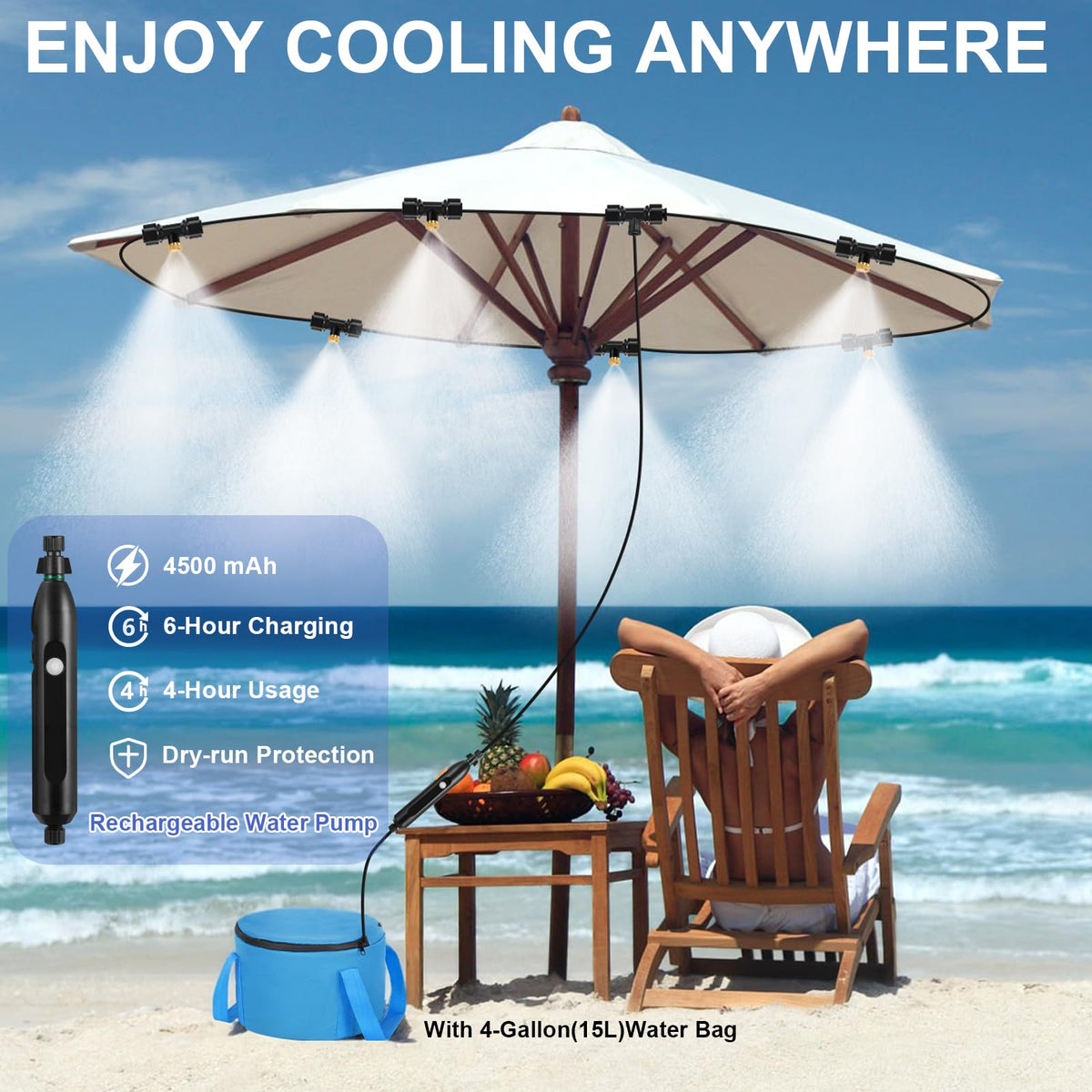 GMAULEE 4-gallon water bag ready for extended outdoor use