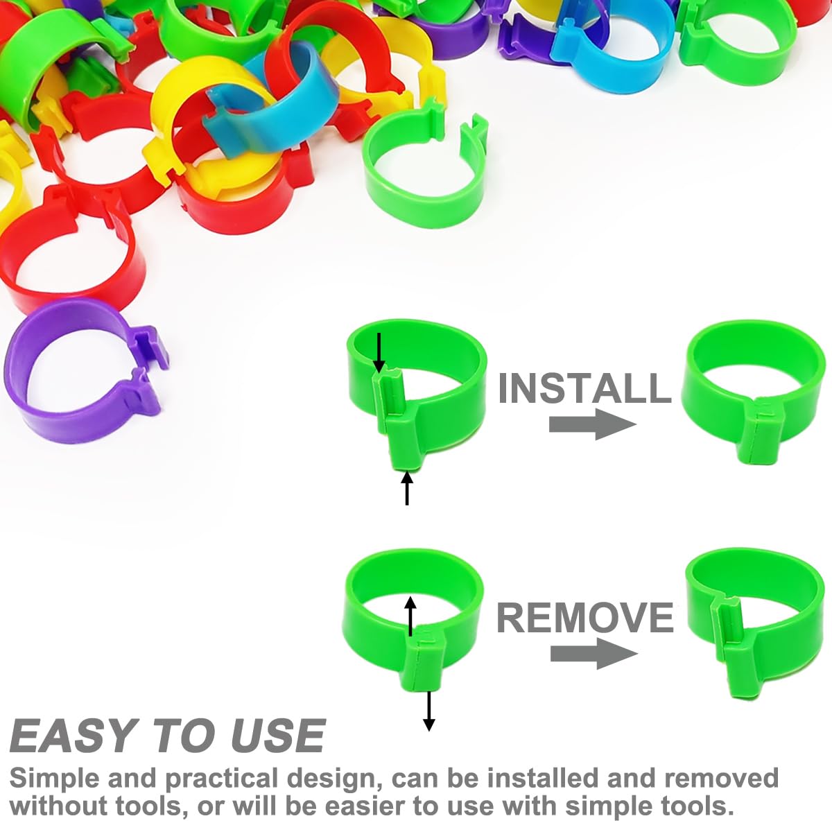 Gmeily 100pcs bulk pack packaging shot for poultry tagging.