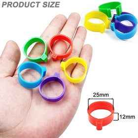 Gmeily multicolor 25mm leg bands pack for batch identification.