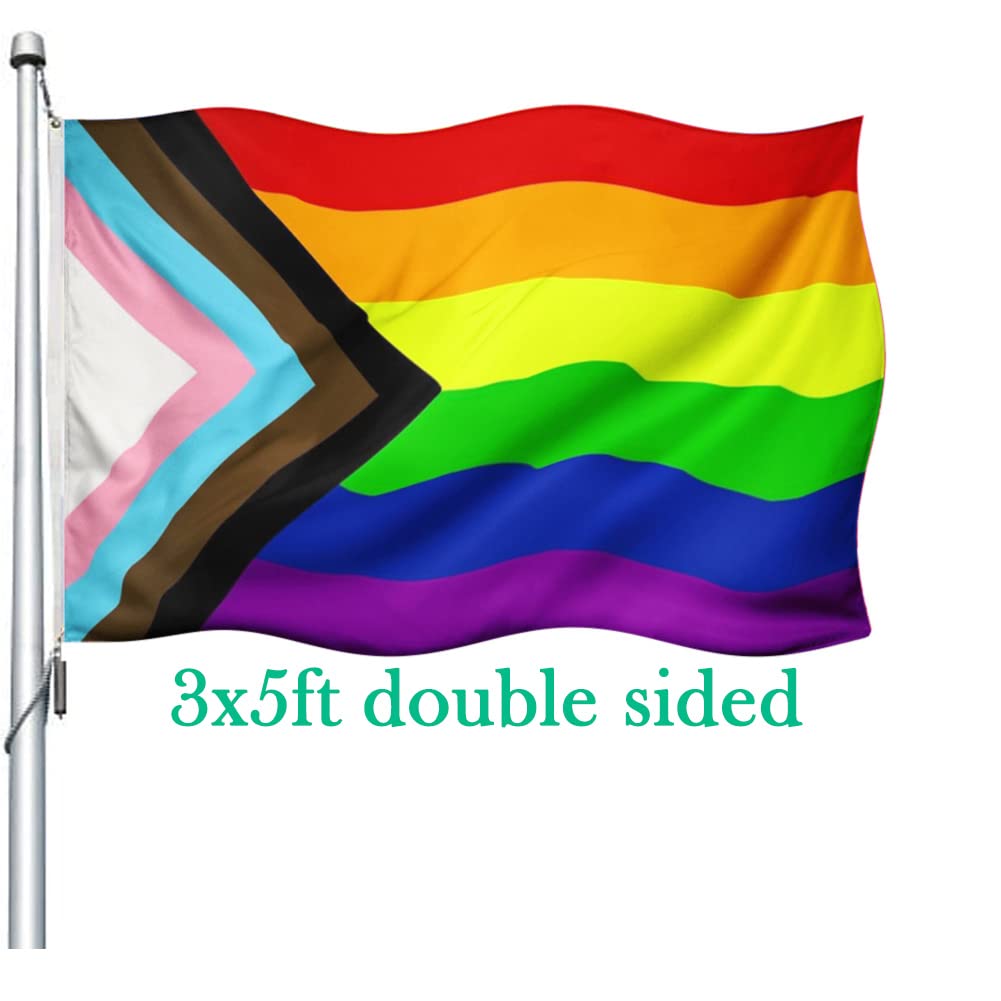 Gmeitoey Progress Pride flag 3x5 front view with bold colors and reinforced stitching