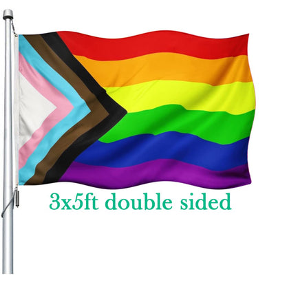 Gmeitoey Progress Pride flag 3x5 front view with bold colors and reinforced stitching
