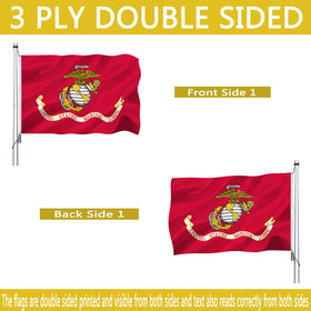 Gmeitoey USMC flag 4x6 with reinforced four-row stitching.