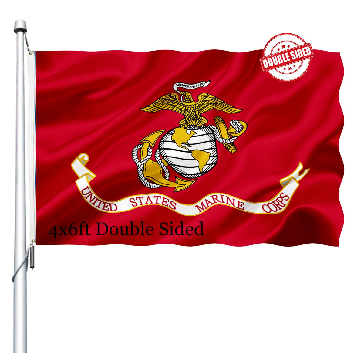 Gmeitoey USMC flag double-sided design, readable from both sides for outdoor display.