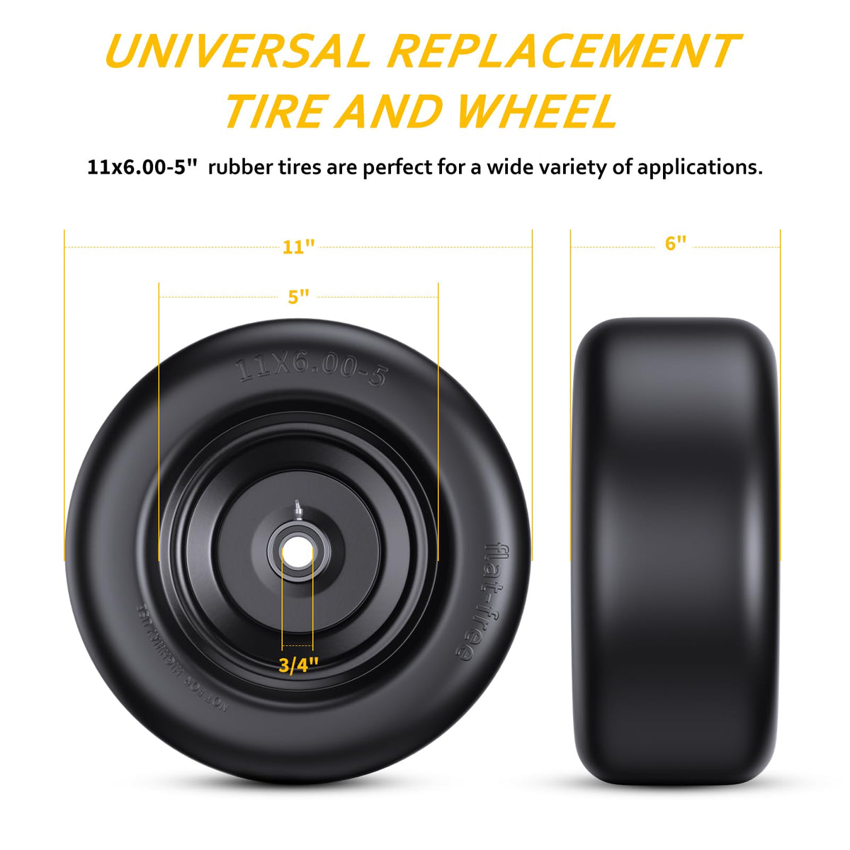 Gnapmak Mooking flat-free tire illustration demonstrating puncture-free maintenance.