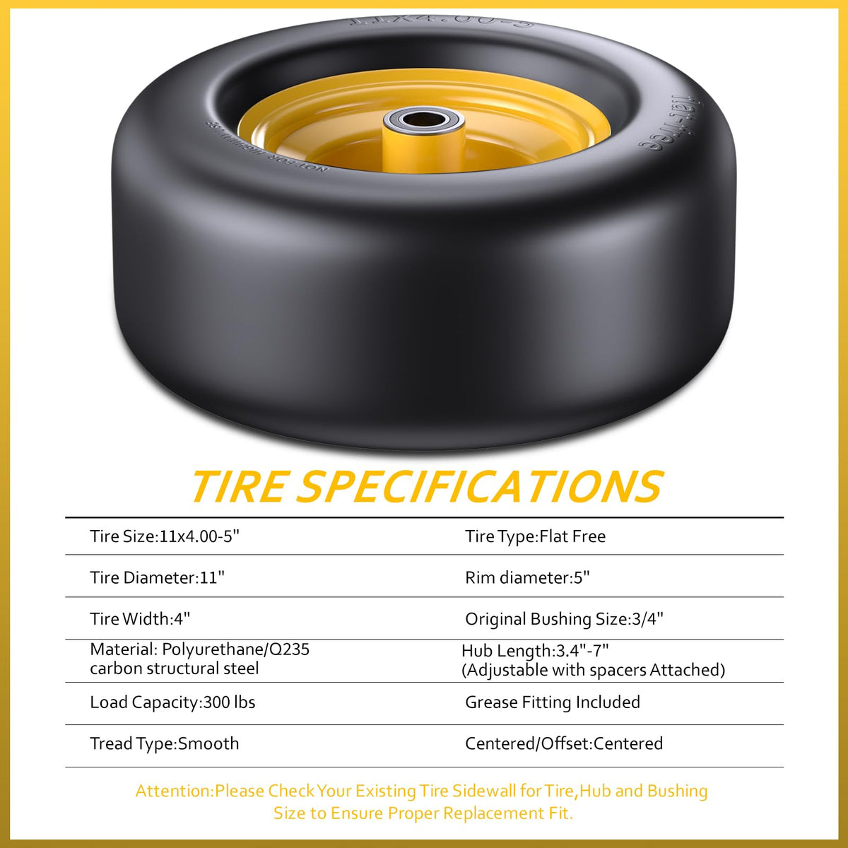 Gnapmak MOOKING front tire replacement with adapter for quick install.