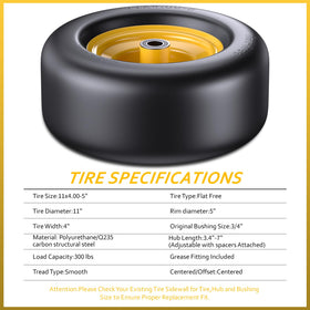 Gnapmak MOOKING front tire replacement with adapter for quick install.
