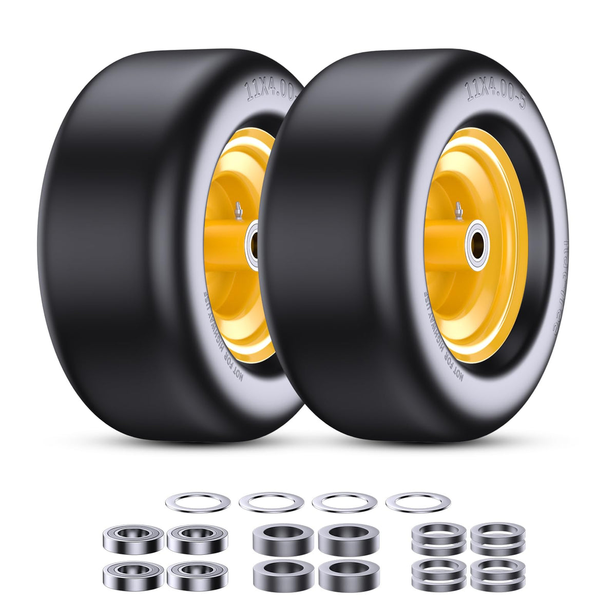 Gnapmak MOOKING 11x4-5 front lawn mower tire; puncture-resistant and maintenance-free.