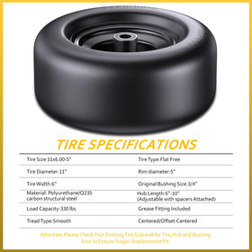 Gnapmak Mooking puncture-proof tire in 2-pack for maintenance-free mowing.