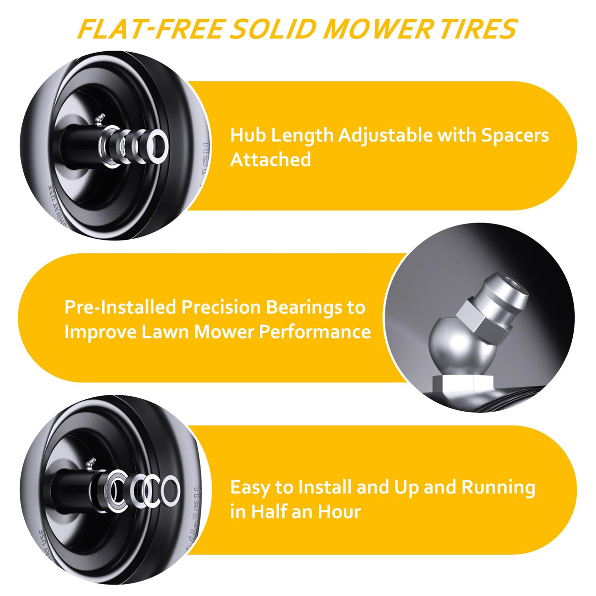 Gnapmak Mooking steel rim with tire assembly offers long-lasting durability.