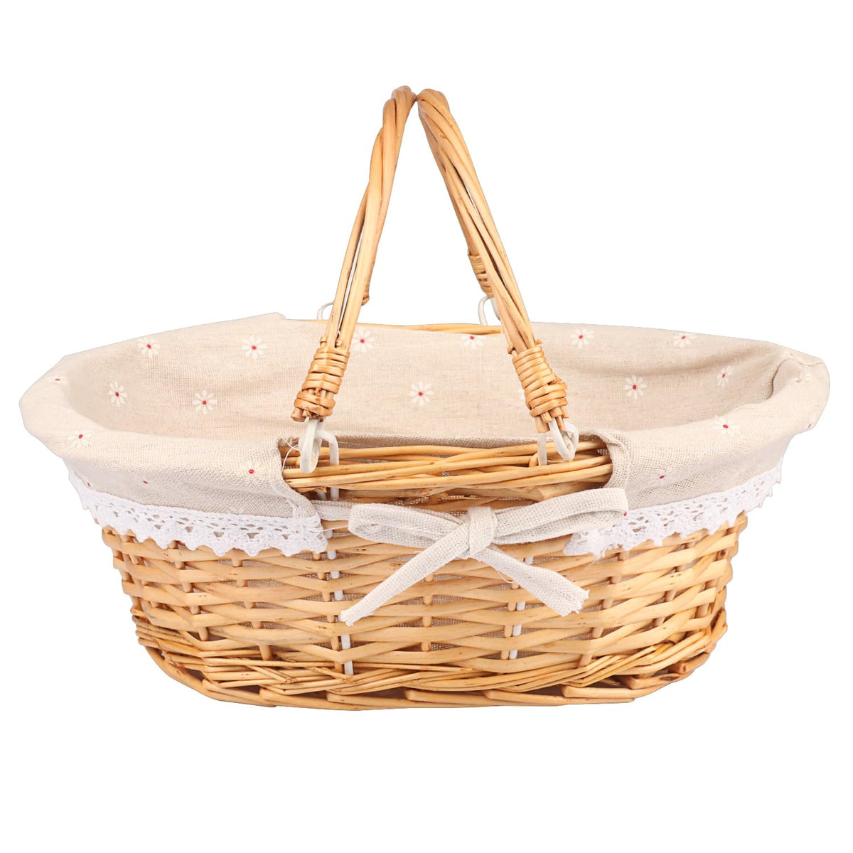 Basket suited for picnic gatherings and fruit display