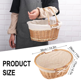 GNIEMCKIN willow basket with liner, perfect for gifts and fruit display.