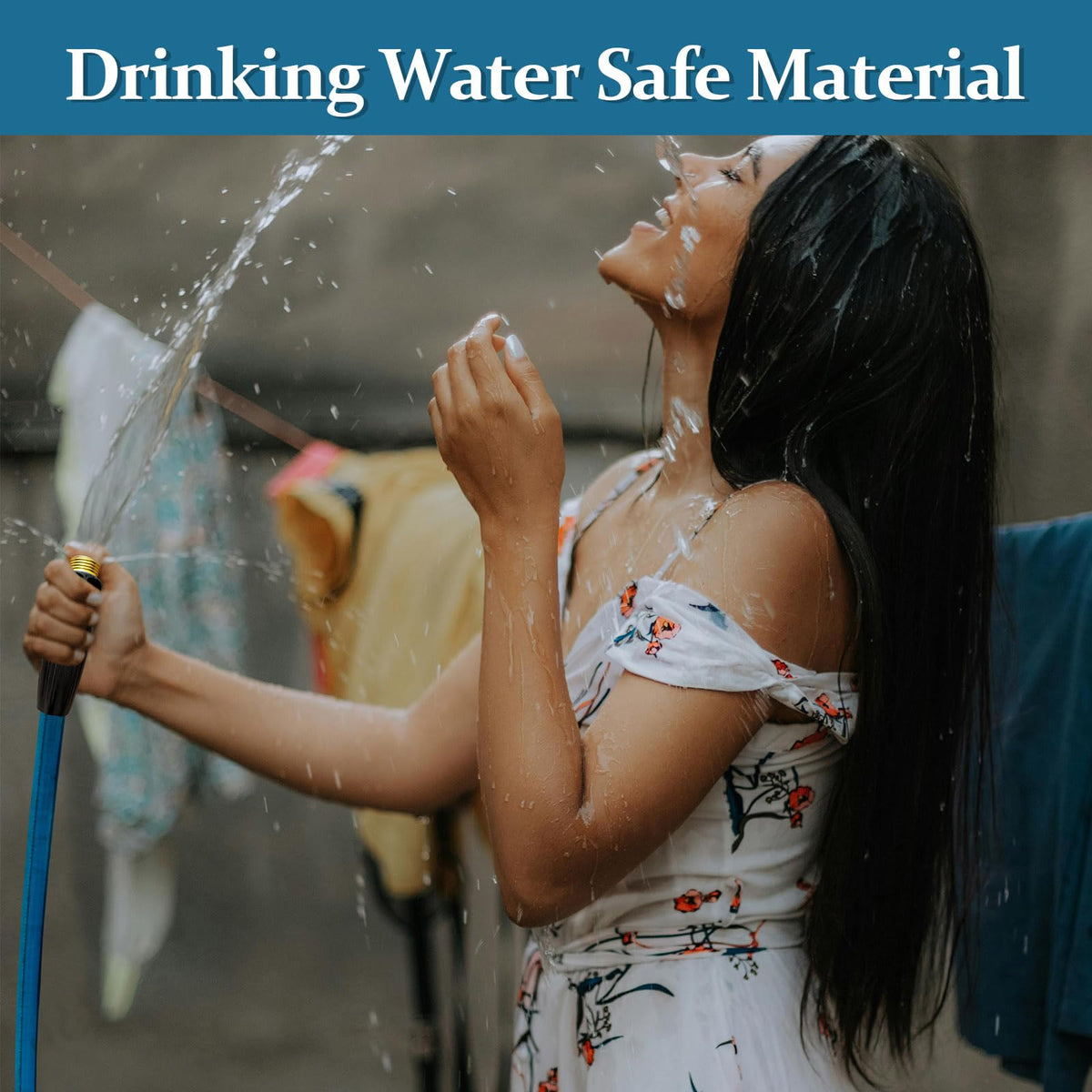 Gnimihz BPA-free hose preserves water quality and taste.
