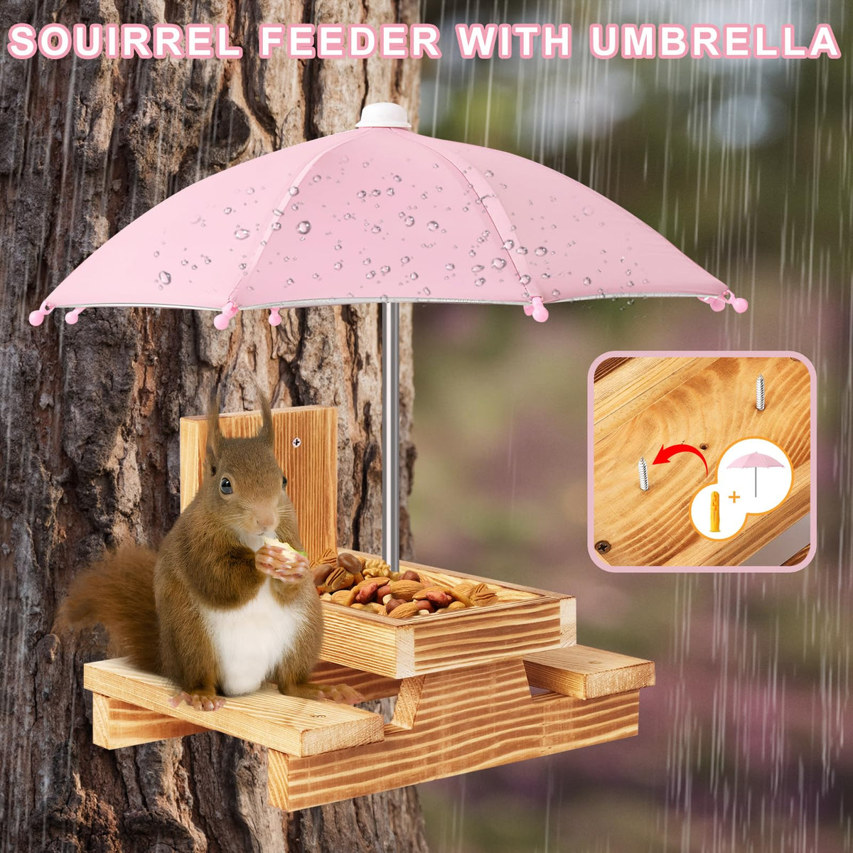 Gnodry Squirrel Feeder large capacity for peanuts and corn