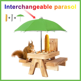 Gnodry expansion screw secures the umbrella to your squirrel picnic table.