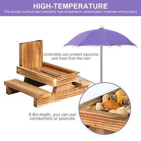 Gnodry Squirrel Feeder makes a charming backyard focal point inviting wildlife visitors.