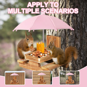 Gnodry Squirrel Feeder waterproof wood surface resists weather