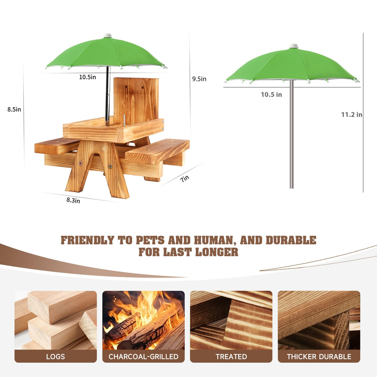 Gnodry Squirrel Feeder with wooden chair back supports durability outdoors