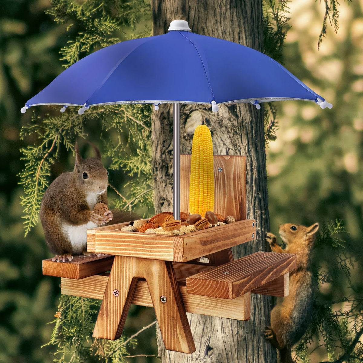 Gnodry Two-position design lets you arrange corn cob and umbrella or two cobs.