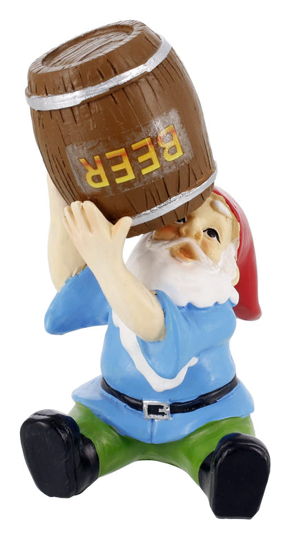 Gnometastic drinking gnome 4-inch for indoor or outdoor beer garden vibes