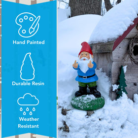 Gnometastic hand-painted gnome with detailed accents for outdoor display