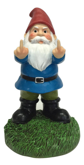 Gnometastic middle finger gnome statue for garden with cheeky humor