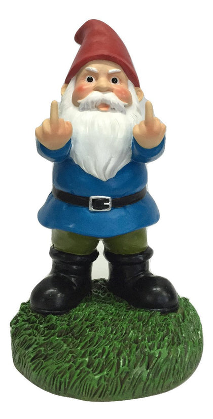 Gnometastic middle finger gnome statue for garden with cheeky humor