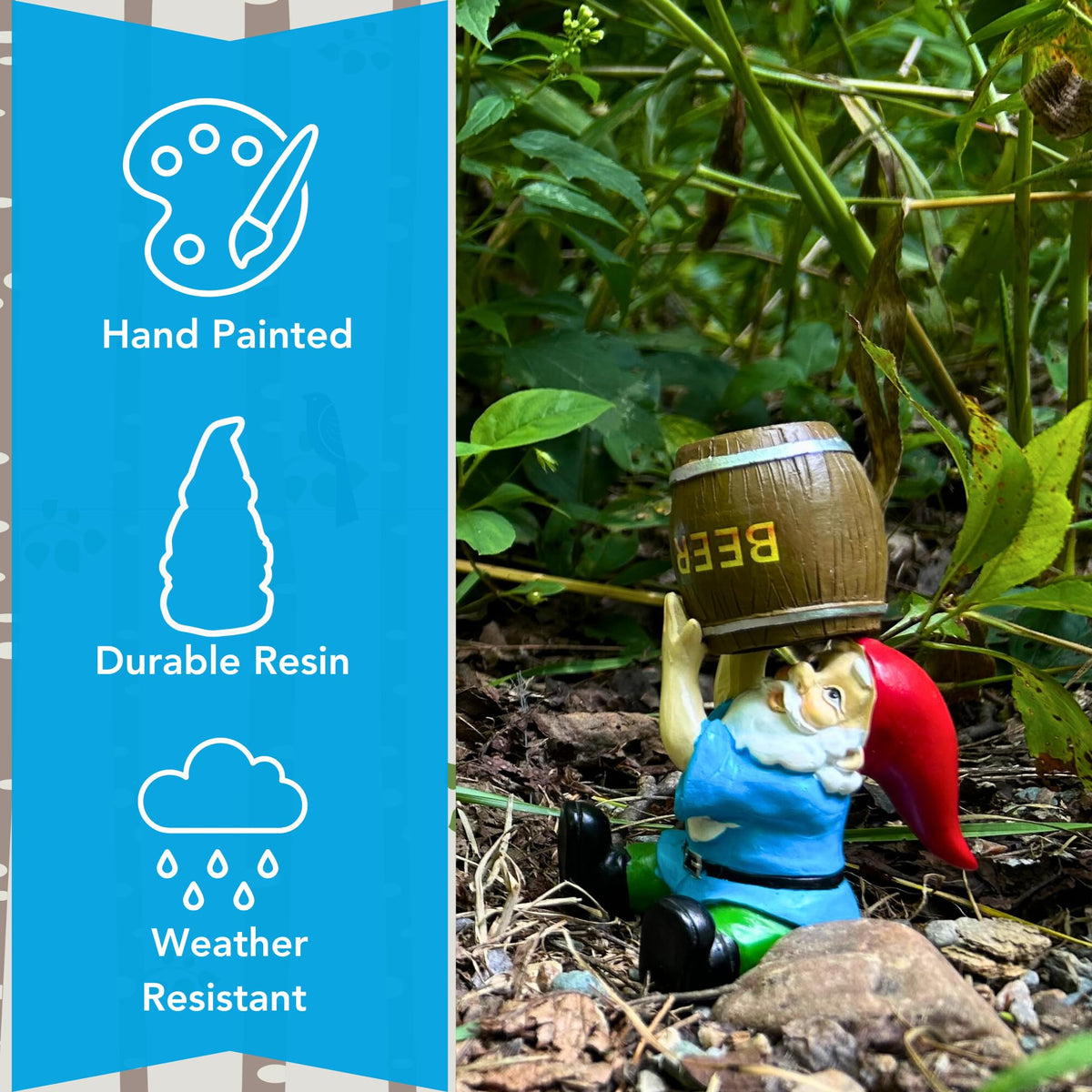 Gnometastic mini gnome detail enhances fairy garden or desk decor