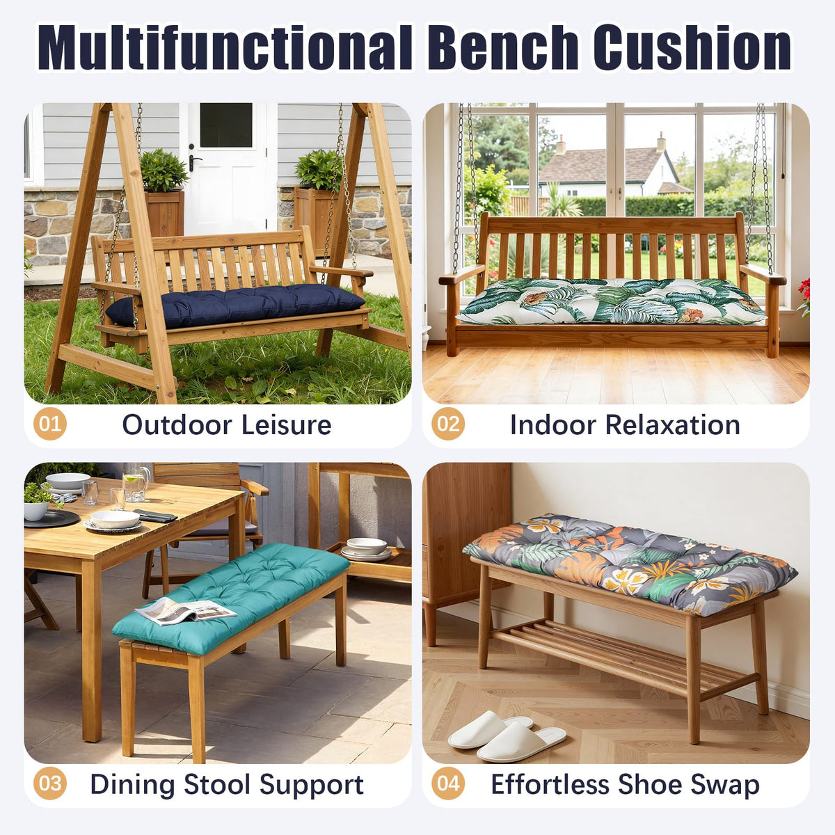 Gnostik cushion with three ties secures on any bench
