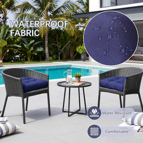 Gnostik wicker chair cushion fits most chairs with 18.6 by 18.6 inch dimensions.