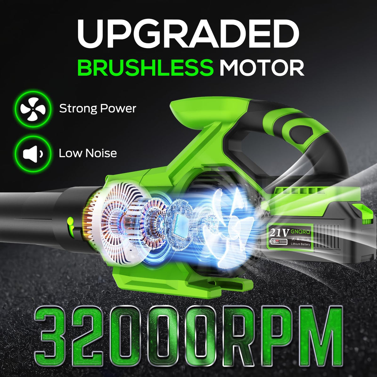 GNQRQ 3-speed control switches from dusting to heavy debris