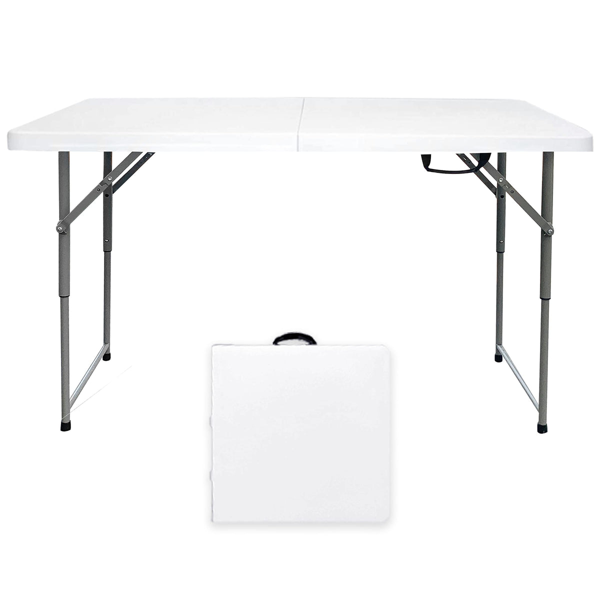 Go-Trio folding table in white top at 4ft length for versatile indoor use