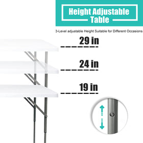 Go-Trio folding table at 6ft length with white top for larger gatherings