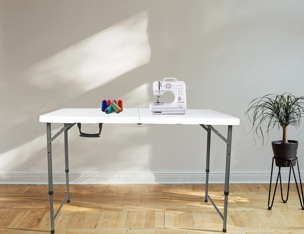 Go-Trio folding table folded compactly to save space and store