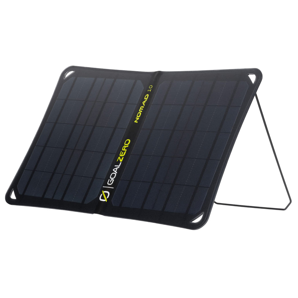 Goal Zero Nomad 10 folded panel for compact backpacking charging