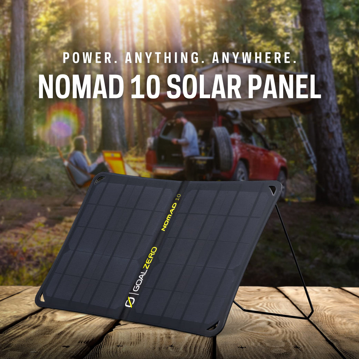 Goal Zero Nomad 10 kickstand enables stable outdoor setup