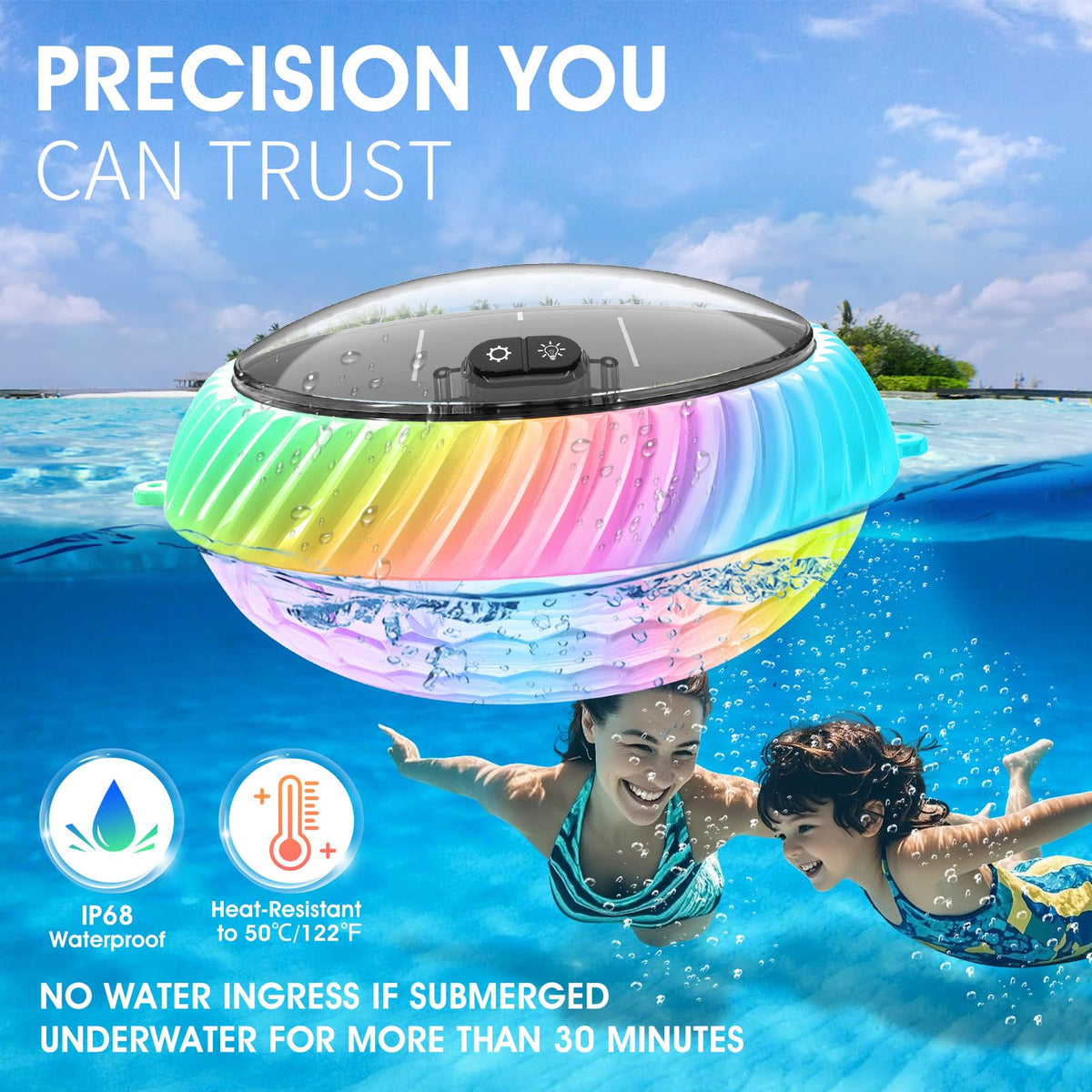 Goallim light with dynamic modes enhances pool ambiance during evening swims